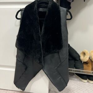 Blank NYC Black Faux Fur Women's Vest